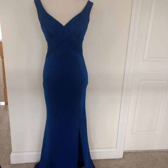 Royal Blue Mermaid Prom Evening Gown Dress - Picture 5 of 12